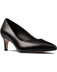 clarks ladies black court shoes