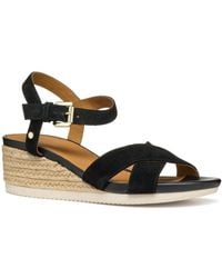 Geox - D Ischia Corda Wedge Sandals - Lyst