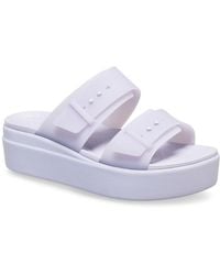 Crocs™ - Brooklyn Buckle Low Wedge Sandals - Lyst