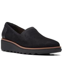 womens black loafers clarks