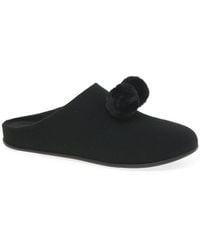 Fitflop Fitflop Chrissie Pom Pom Slippers - Black