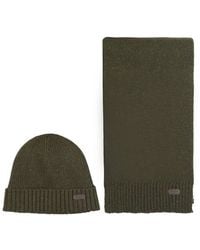 Barbour - Carlton Fleck Beanie &Amp; Scarf Set - Lyst