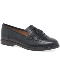 Caprice - Cait Leather Fringe Tassel Loafer Flats Size: 3.5 - Lyst