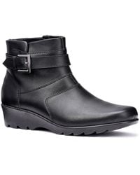 Hotter - Foxton Low Wedge Wide Fit Boots - Lyst