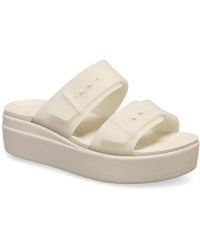 Crocs™ - Brooklyn Buckle Low Wedge Sandals - Lyst