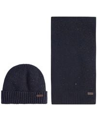 Barbour - Carlton Fleck Beanie &Amp; Scarf Set - Lyst