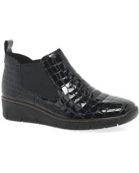Rieker - Eria Leather Slip On Wedge Heel Chelsea Boots - Lyst