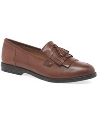 Caprice - Cait Leather Fringe Tassel Loafer Flats - Lyst