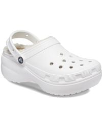 Crocs™ - Classic Platform Lined Clog White Size 4 Uk - Lyst