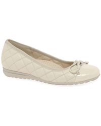 Gabor Leather Amy Bow Trim Ballerina 