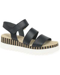 Gabor Sophia Wedge Heel Sandals - Black