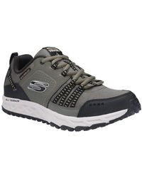 skechers lace up hombre olive