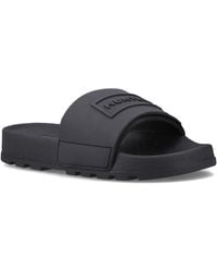 HUNTER - Core Embossed Slider Sandals - Lyst