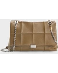 Charles & Keith - Large Delfina Quilted Chain-Strap Shoulder Bag - Lyst