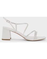 Charles & Keith - Satin Crystal-embellished Strappy Sandals - Lyst
