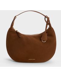 Charles & Keith - Large Vega Faux Suede Hobo Bag - Lyst