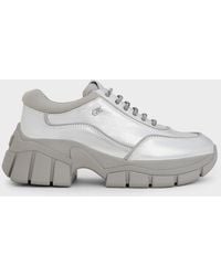 Charles & Keith - Yunna Metallic Leather Chunky Sneakers - Lyst
