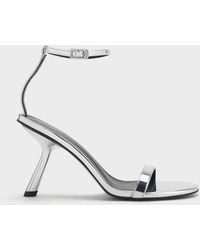 Charles & Keith - Metallic Slant-heel Ankle-strap Sandals - Lyst