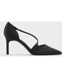 Charles & Keith - Satin Asymmetric-Strap D'Orsay Stiletto Pumps - Lyst