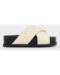 Charles & Keith - Crossover-Strap Flatform Sandals - Lyst