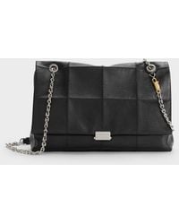 Charles & Keith - Large Delfina Quilted Chain-Strap Shoulder Bag - Lyst