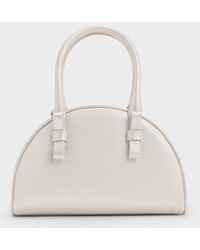 Charles & Keith - Leather Half-Moon Bowling Bag - Lyst