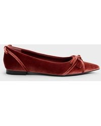 Charles & Keith - Bettina Velvet Double-Bow Pointed Ballet Flats - Lyst