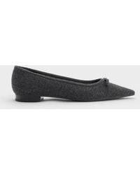 Charles & Keith - Felt Bow Pointed Ballet Flats - Lyst
