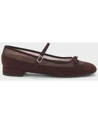 Charles & Keith - Mulligan Faux Suede & Mesh Mary Janes - Lyst