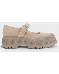 Charles & Keith - Darra Faux Suede Ridged-Sole Platform Mary Janes - Lyst