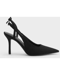 Charles & Keith - Faux Suede Back-Bow Slingback Pumps - Lyst