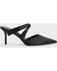 Charles & Keith - Satin Pleated-strap Heeled Mules - Lyst