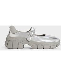 Charles & Keith - Yunna Metallic Leather Mary Jane Sneakers - Lyst