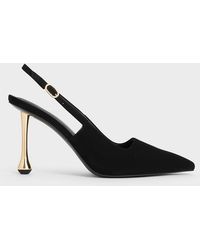 Charles & Keith - Faux Suede Sculptural-Heel Pointed Pumps - Lyst