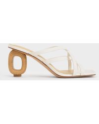 Charles & Keith - Sculptural-heel Strappy Mules - Lyst
