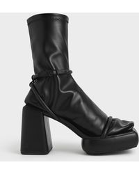 Charles & Keith - Lucile Platform Calf Boots - Lyst