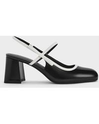Charles & Keith - Two-Tone Bow Slingback Mary Jane Pumps - Lyst