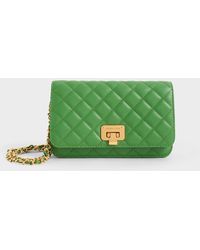 Charles & Keith - Quilted Push-lock Clutch - Lyst