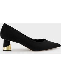 Charles & Keith - Metallic Sculptural Heel Textured Pumps - Lyst
