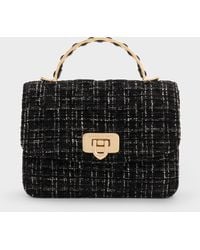 Charles & Keith - Cressida Tweed Quilted Top Handle Bag - Lyst