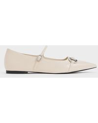Charles & Keith - Metallic Accent Pointed-toe Mary Janes - Lyst