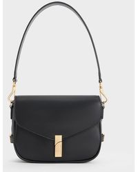 Charles & Keith - Aurelia Metallic-accent Saddle Bag - Lyst