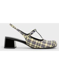 Charles & Keith - Checkered T-bar Slingback Mary Jane Pumps - Lyst