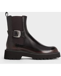 Charles & Keith - Side-buckle Ridged-sole Chelsea Boots - Lyst