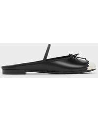 Charles & Keith - Two-tone Bow Slip-on Flats - Lyst