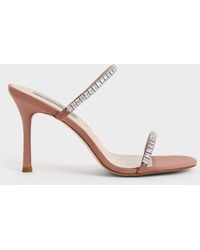Charles & Keith - Ambrosia Textured Gem-embellished Heeled Mules - Lyst