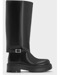 Charles & Keith - Davis Buckled Fold-over Boots - Lyst