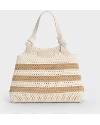 Charles & Keith - Ida Striped Knotted Handle Tote Bag - Lyst