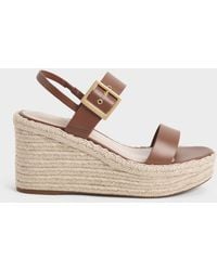 Charles & Keith - Buckled Espadrille Wedges - Lyst