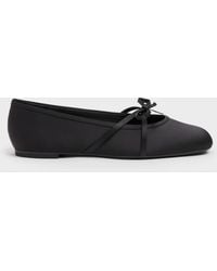 Charles & Keith - Satin Bow Ballet Flats - Lyst